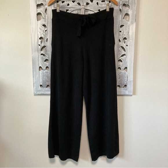 NWOT Staud Black Knit Wool Blend Wide Leg High Waist Drawstring Pants - Picture 4 of 11